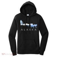 Alaska Sled Dogs Mushing Gift Sled Dog Team Snow Mountain Scene Gift Women's Hoodie thumb 0