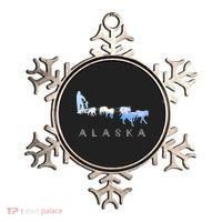 Alaska Sled Dogs Mushing Gift Sled Dog Team Snow Mountain Scene Gift Ornament thumb 0