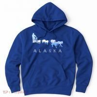 Alaska Sled Dogs Mushing Gift Sled Dog Team Snow Mountain Scene Gift Hoodie thumb 0