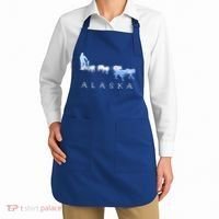 Alaska Sled Dogs Mushing Gift Sled Dog Team Snow Mountain Scene Gift Apron thumb 2
