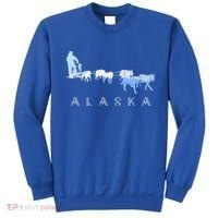 Alaska Sled Dogs Mushing Gift Sled Dog Team Snow Mountain Scene Gift Sweatshirt thumb 0