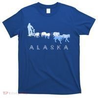 Alaska Sled Dogs Mushing Gift Sled Dog Team Snow Mountain Scene Gift T-Shirt thumb 0