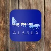 Alaska Sled Dogs Mushing Gift Sled Dog Team Snow Mountain Scene Gift Coaster thumb 0