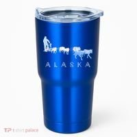 Alaska Sled Dogs Mushing Gift Sled Dog Team Snow Mountain Scene Gift Tumbler thumb 0