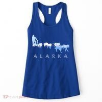 Alaska Sled Dogs Mushing Gift Sled Dog Team Snow Mountain Scene Gift Women's Tank Top thumb 0