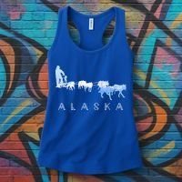 Alaska Sled Dogs Mushing Gift Sled Dog Team Snow Mountain Scene Gift Women's Tank Top thumb 3