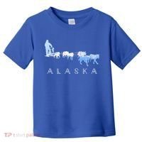 Alaska Sled Dogs Mushing Gift Sled Dog Team Snow Mountain Scene Gift Toddler T-Shirt thumb 0
