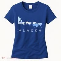 Alaska Sled Dogs Mushing Gift Sled Dog Team Snow Mountain Scene Gift Women's T-Shirt thumb 0