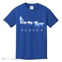 Alaska Sled Dogs Mushing Gift Sled Dog Team Snow Mountain Scene Gift Kids T-Shirt thumb 0