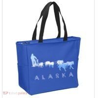Alaska Sled Dogs Mushing Gift Sled Dog Team Snow Mountain Scene Gift Tote Bag thumb 2