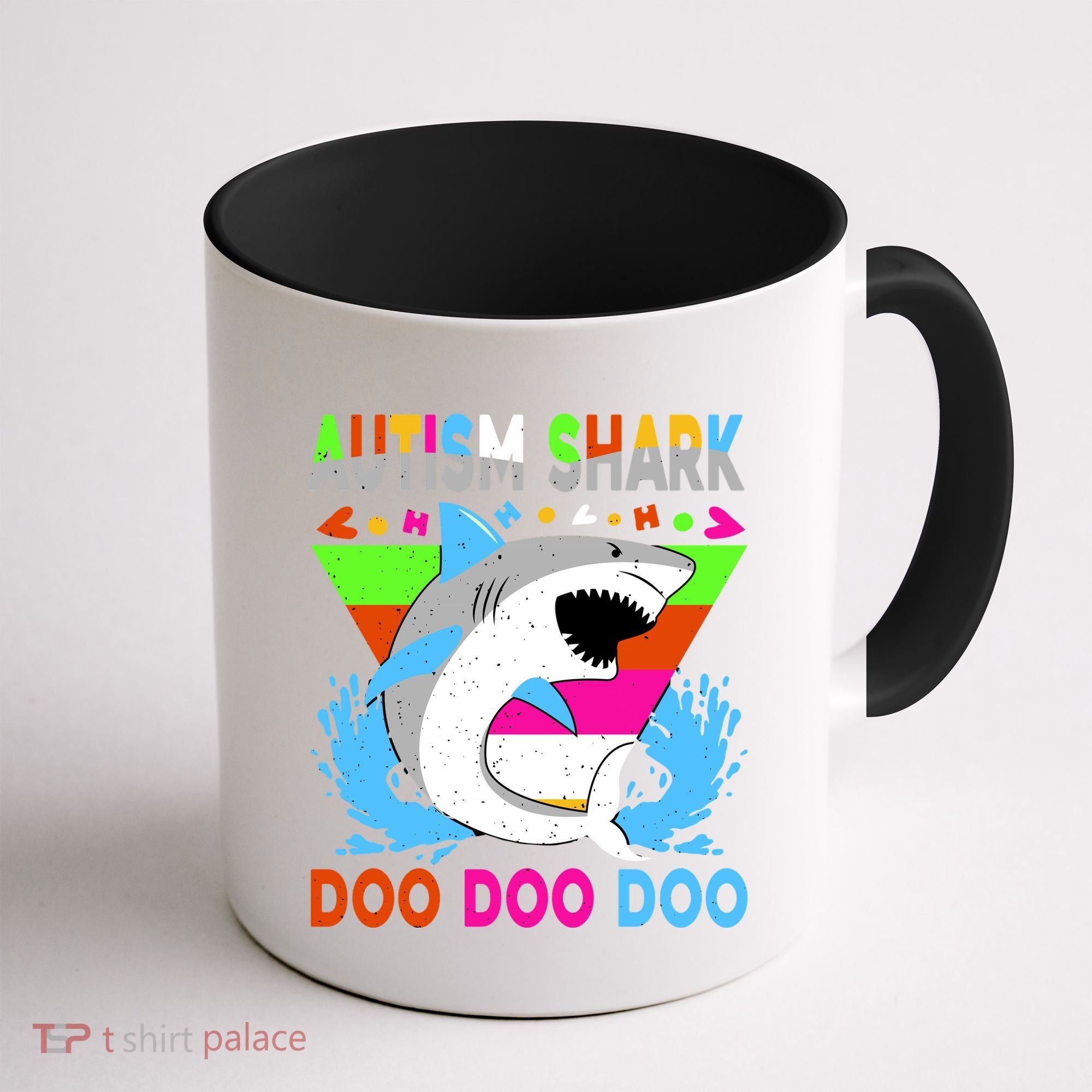 Autism Shark Doo Doo Doo Awareness Puzzle Coffee Mug