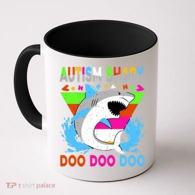 Autism Shark Doo Doo Doo Awareness Puzzle Coffee Mug