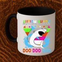 Autism Shark Doo Doo Doo Awareness Puzzle Coffee Mug thumb 2