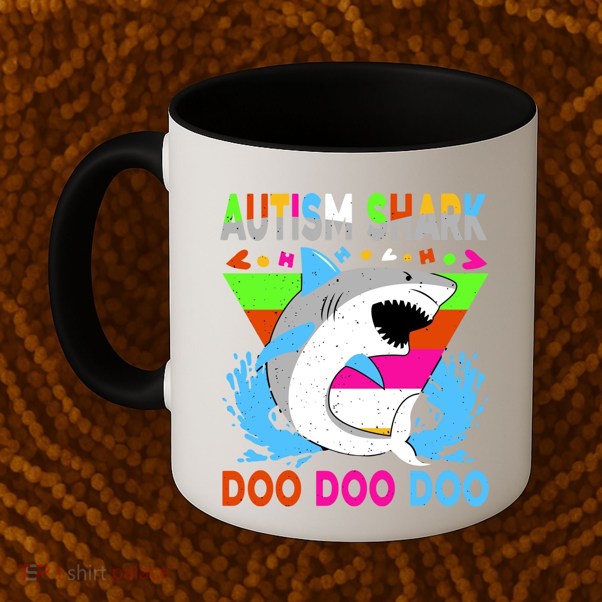 Autism Shark Doo Doo Doo Awareness Puzzle Coffee Mug