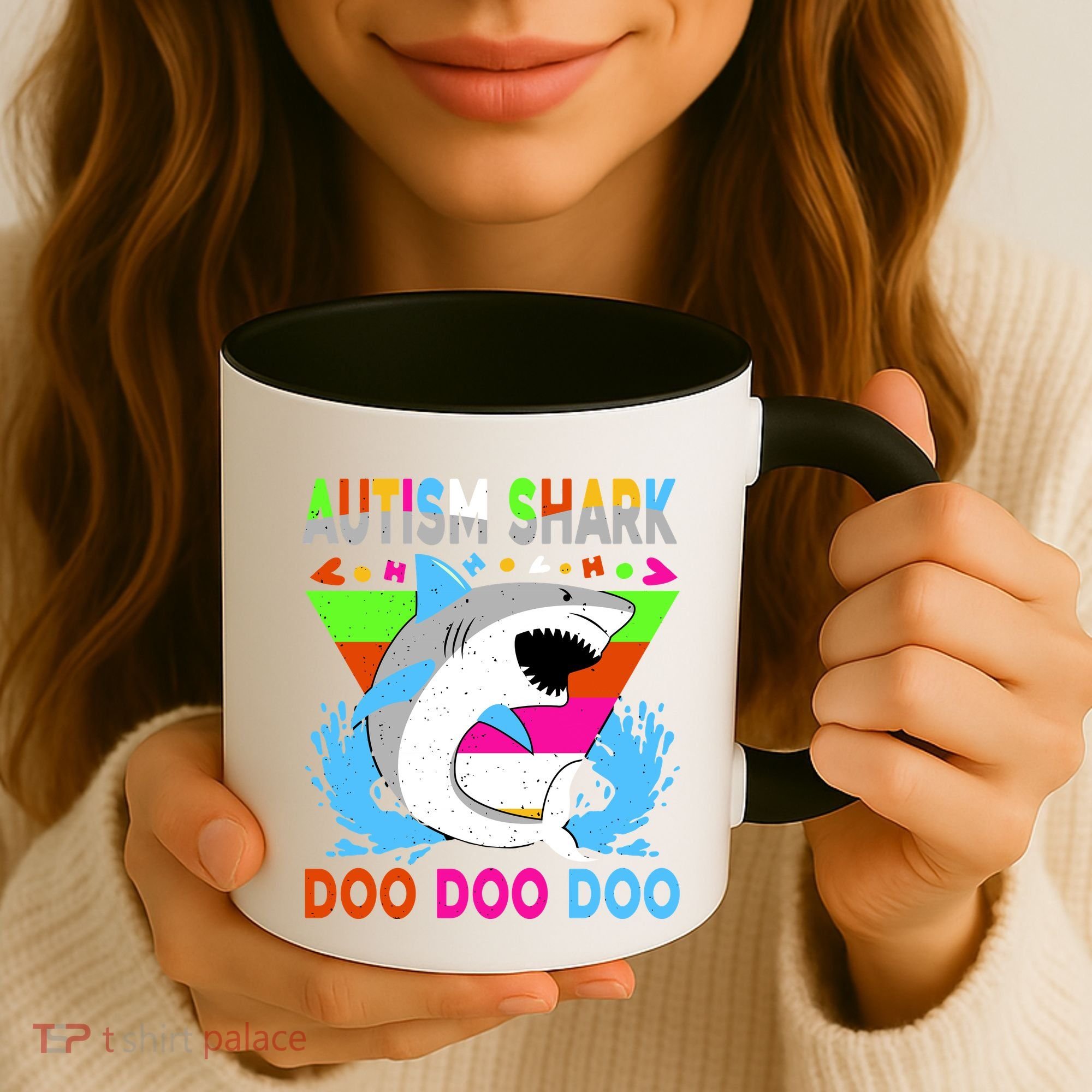 Autism Shark Doo Doo Doo Awareness Puzzle Coffee Mug