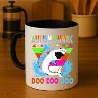 Autism Shark Doo Doo Doo Awareness Puzzle Coffee Mug thumb 4
