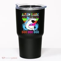 Autism Shark Doo Doo Doo Awareness Puzzle Tumbler thumb 0