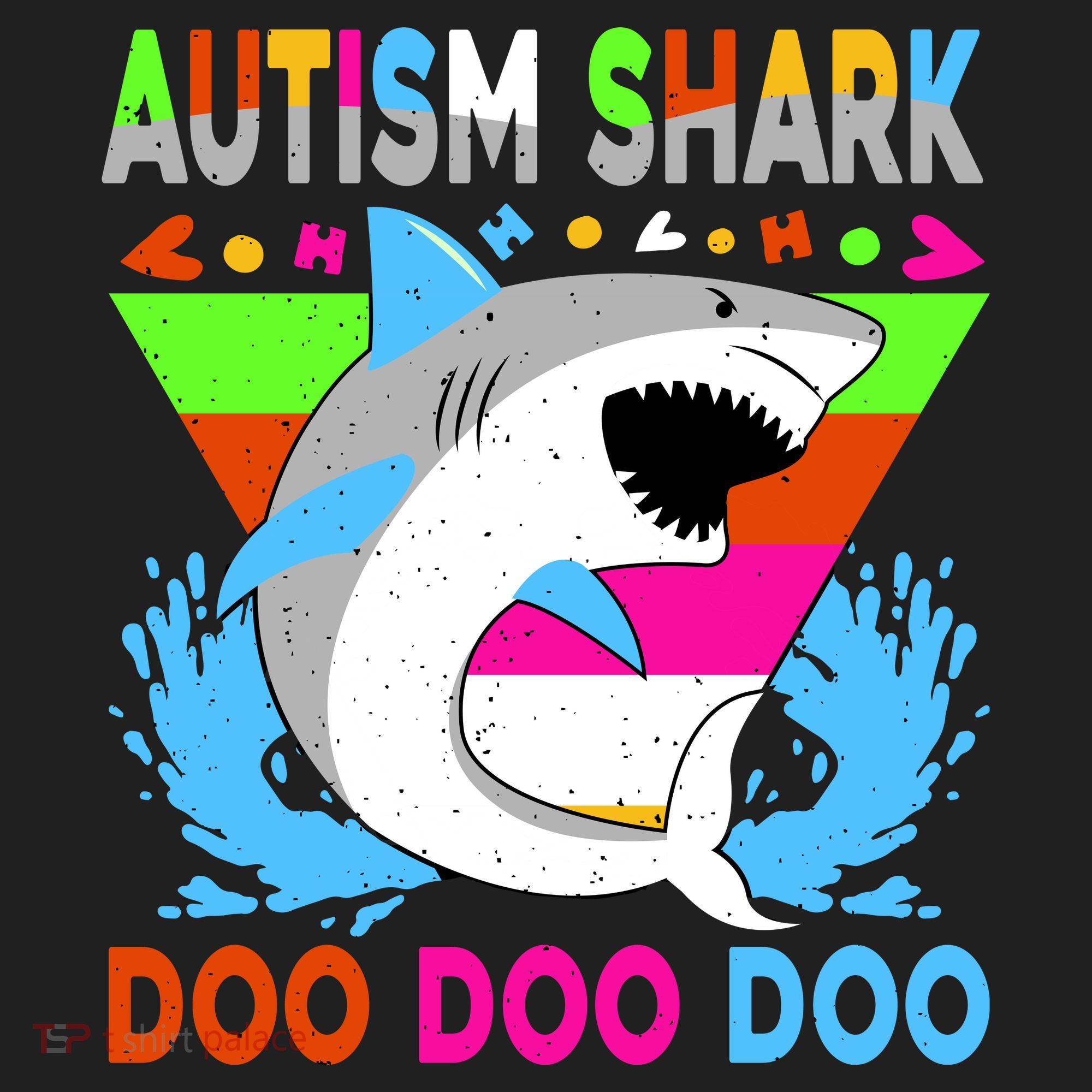 Autism Shark Doo Doo Doo Awareness Puzzle Tumbler