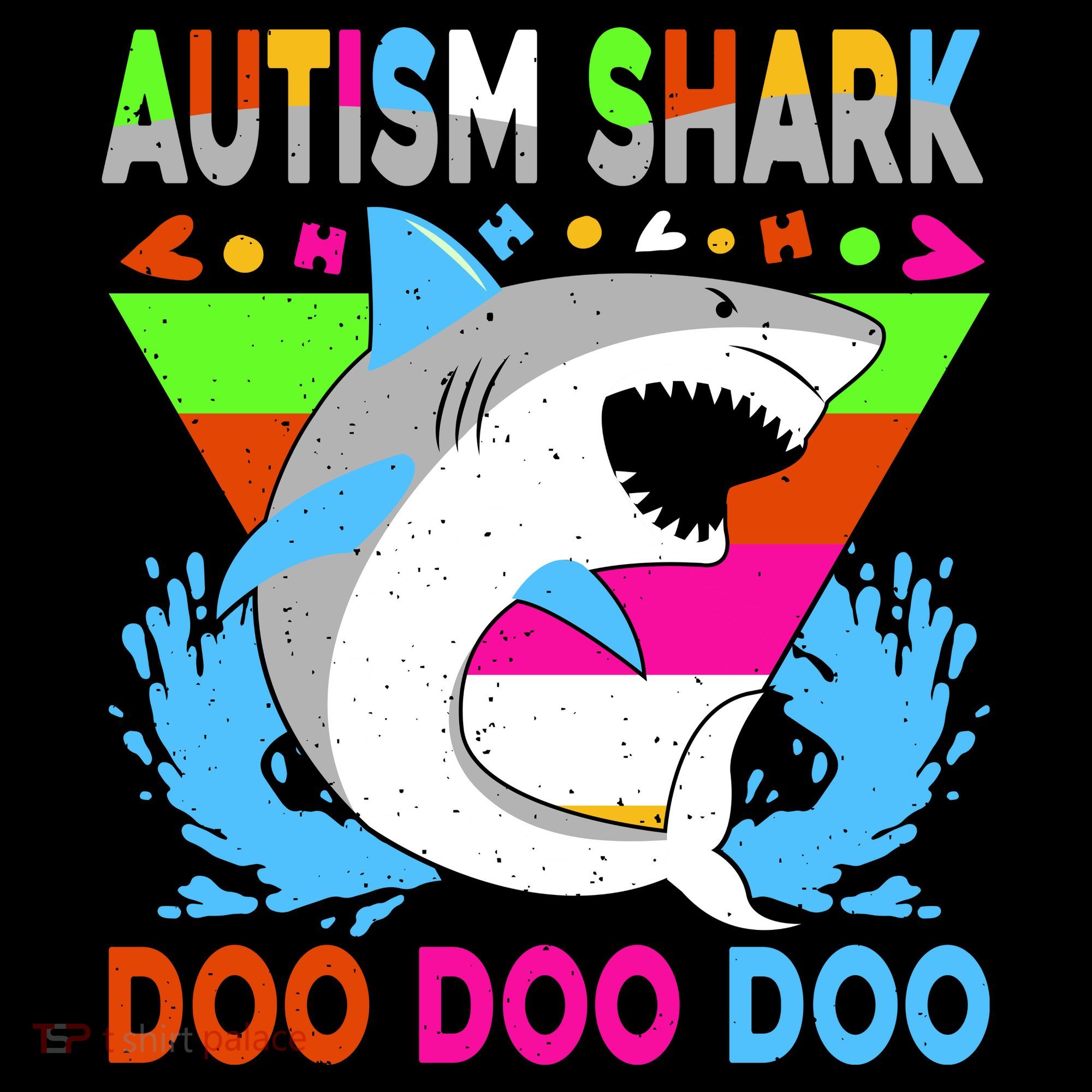 Autism Shark Doo Doo Doo Awareness Puzzle Ornament