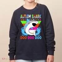 Autism Shark Doo Doo Doo Awareness Puzzle Women's Sweatshirt thumb 0