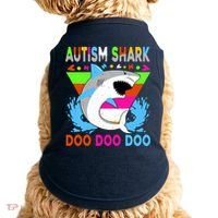 Autism Shark Doo Doo Doo Awareness Puzzle Doggie Tank thumb 0