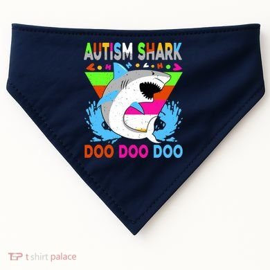 Autism Shark Doo Doo Doo Awareness Puzzle USA-Made Doggie Bandana