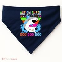 Autism Shark Doo Doo Doo Awareness Puzzle USA-Made Doggie Bandana thumb 0