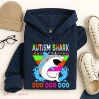 Autism Shark Doo Doo Doo Awareness Puzzle Hoodie thumb 4