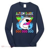 Autism Shark Doo Doo Doo Awareness Puzzle Long Sleeve Shirt thumb 0