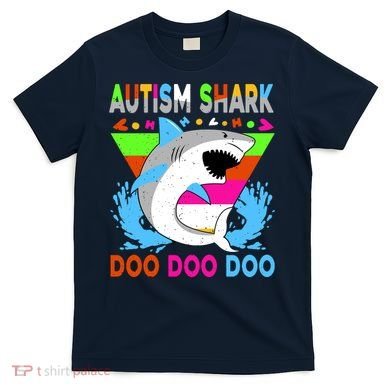 Autism Shark Doo Doo Doo Awareness Puzzle T-Shirt