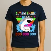 Autism Shark Doo Doo Doo Awareness Puzzle T-Shirt thumb 3