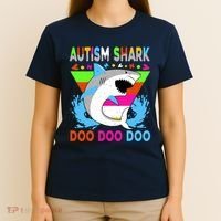Autism Shark Doo Doo Doo Awareness Puzzle T-Shirt thumb 4