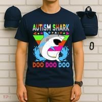 Autism Shark Doo Doo Doo Awareness Puzzle T-Shirt thumb 6