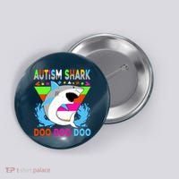Autism Shark Doo Doo Doo Awareness Puzzle Button thumb 0