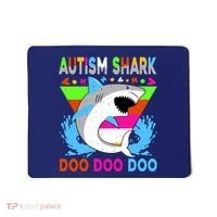 Autism Shark Doo Doo Doo Awareness Puzzle Mousepad thumb 0