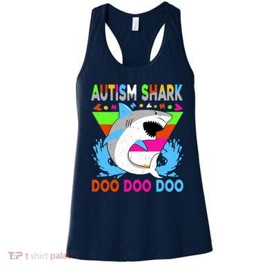 Autism Shark Doo Doo Doo Awareness Puzzle Women's Tank Top