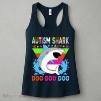 Autism Shark Doo Doo Doo Awareness Puzzle Women's Tank Top thumb 3