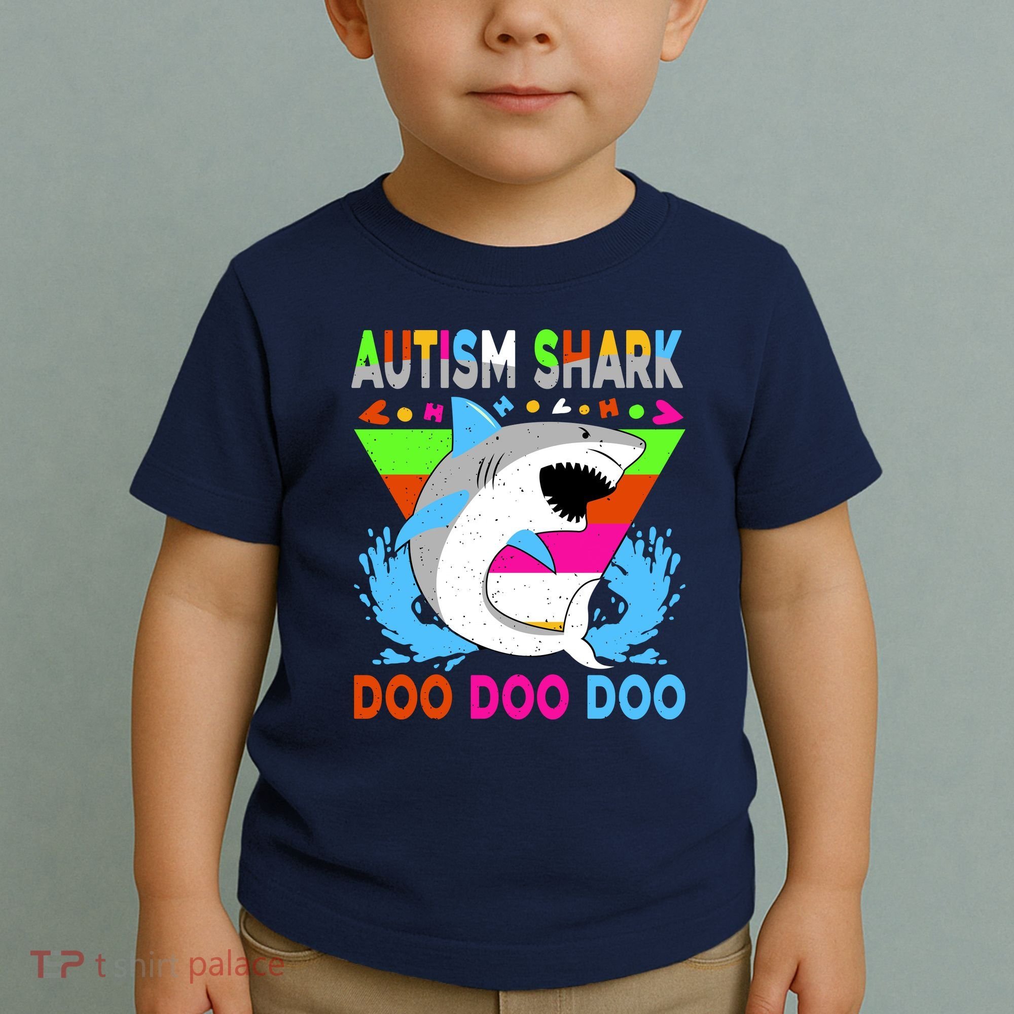 Autism Shark Doo Doo Doo Awareness Puzzle Toddler T-Shirt