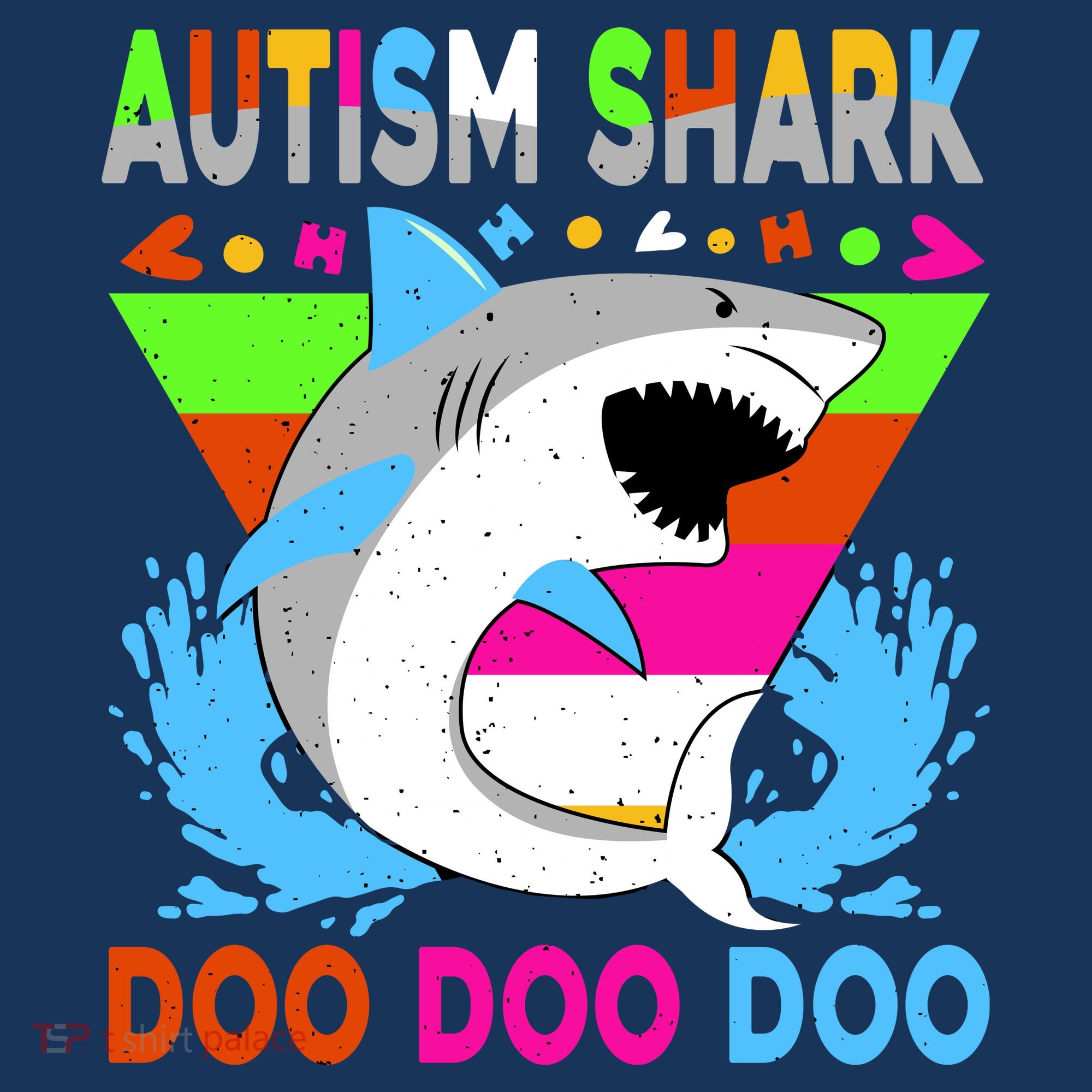 Autism Shark Doo Doo Doo Awareness Puzzle Visor