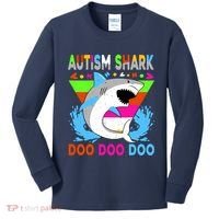 Autism Shark Doo Doo Doo Awareness Puzzle Kids Long Sleeve Shirt thumb 0