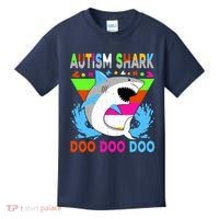 Autism Shark Doo Doo Doo Awareness Puzzle Kids T-Shirt thumb 0