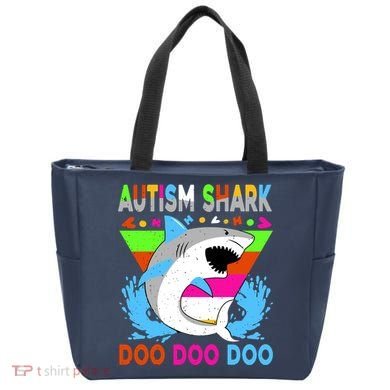 Autism Shark Doo Doo Doo Awareness Puzzle Tote Bag