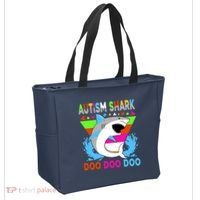 Autism Shark Doo Doo Doo Awareness Puzzle Tote Bag thumb 2