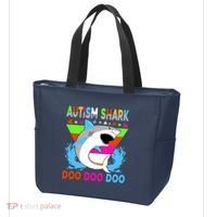 Autism Shark Doo Doo Doo Awareness Puzzle Tote Bag thumb 3