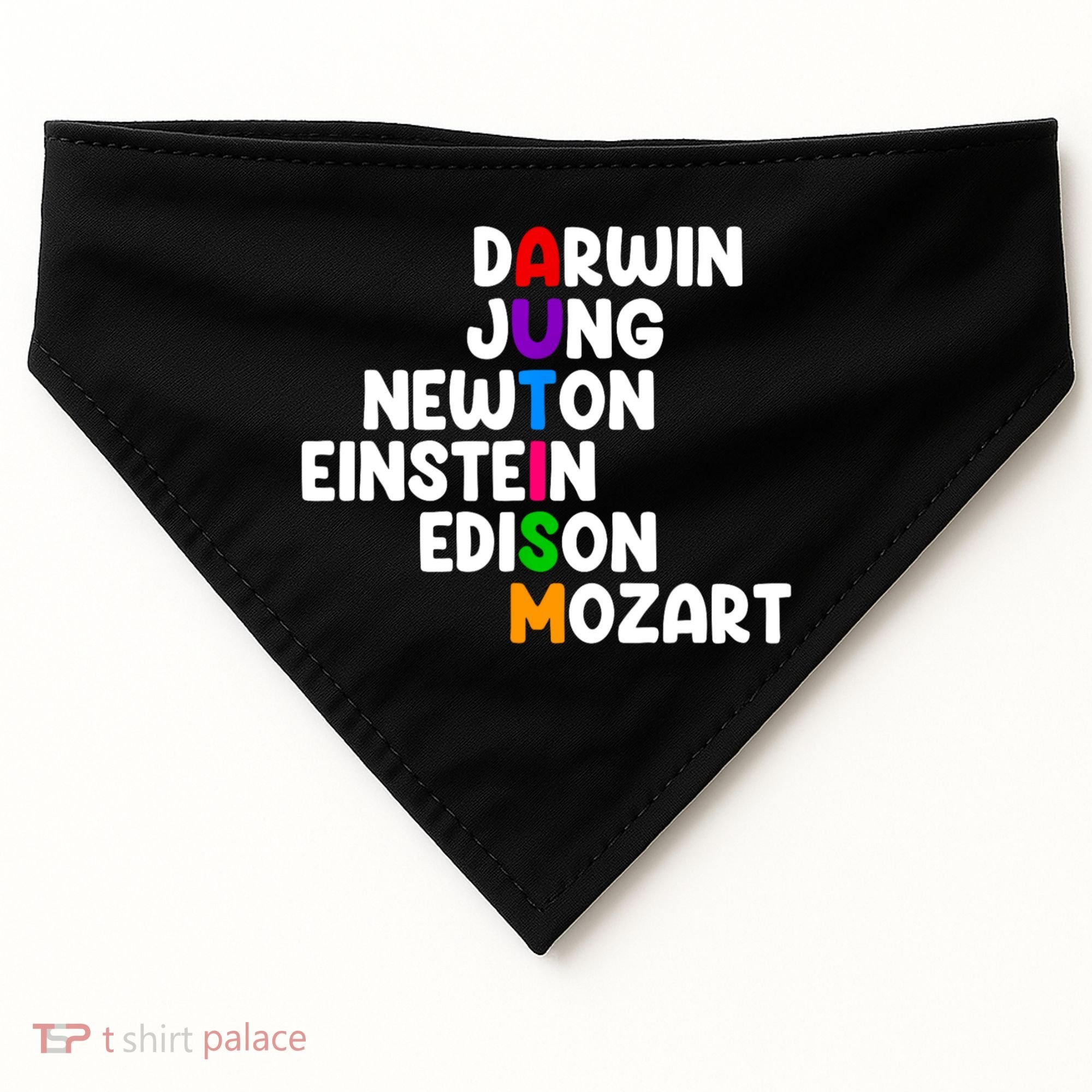 Autism Support Darwin Jung Newton Einstein Edison Mozart USA-Made Doggie Bandana