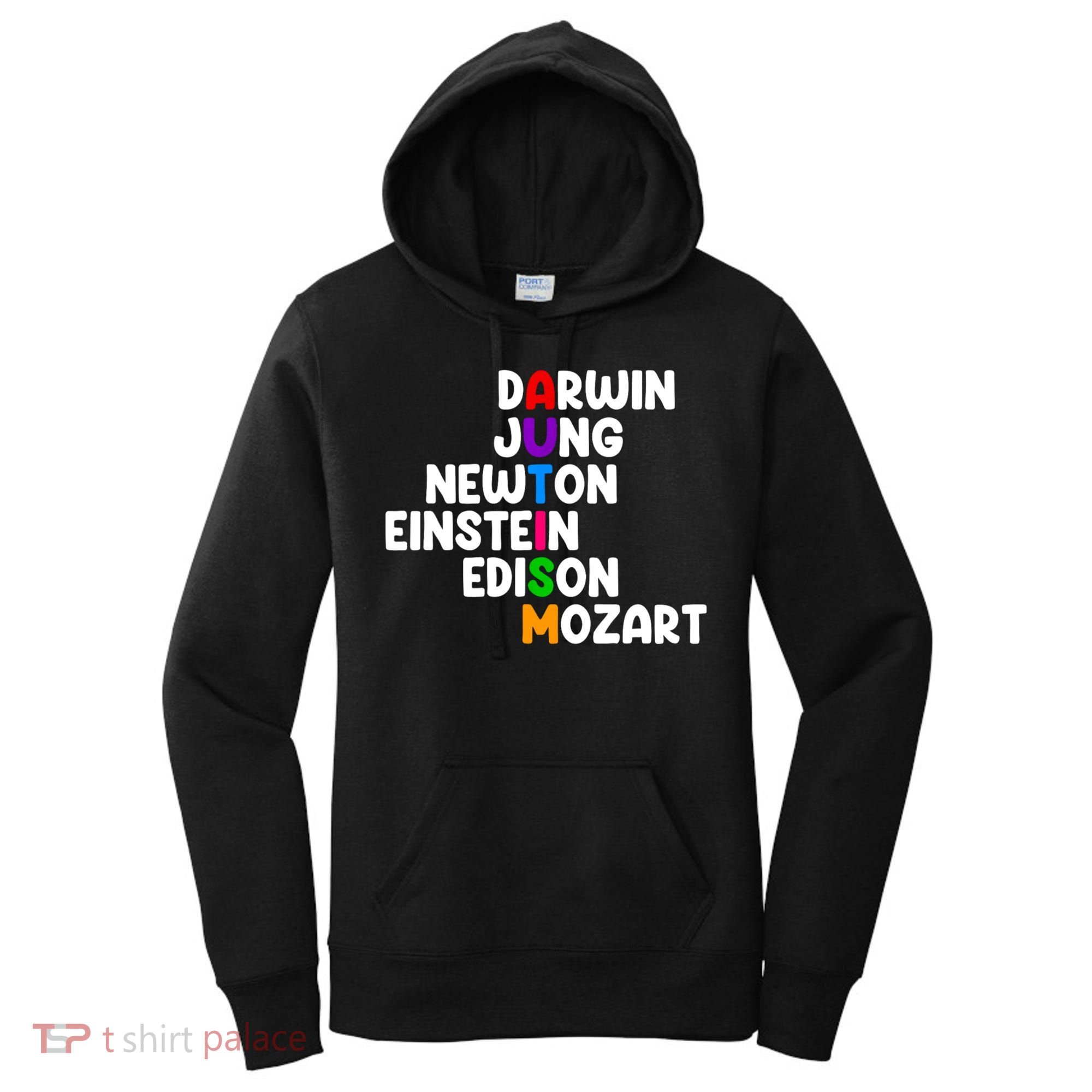 Autism Support Darwin Jung Newton Einstein Edison Mozart Women's Hoodie