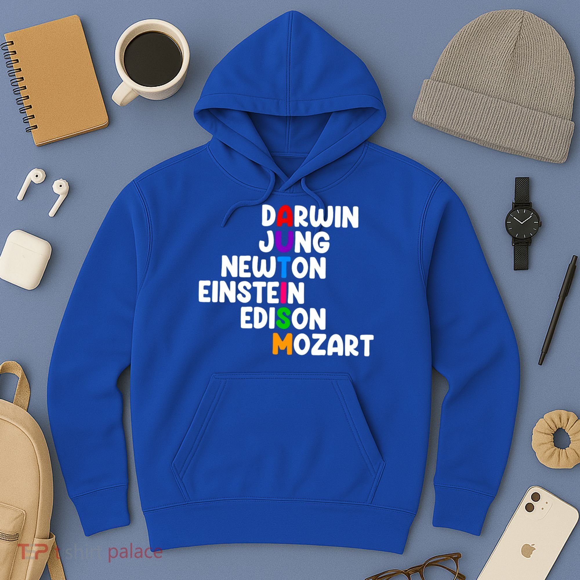 Autism Support Darwin Jung Newton Einstein Edison Mozart Hoodie
