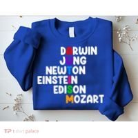 Autism Support Darwin Jung Newton Einstein Edison Mozart Sweatshirt thumb 2