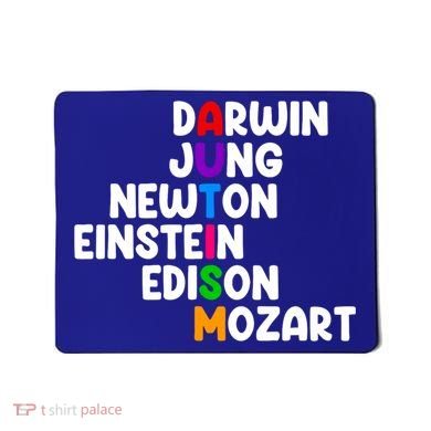 Autism Support Darwin Jung Newton Einstein Edison Mozart Mousepad