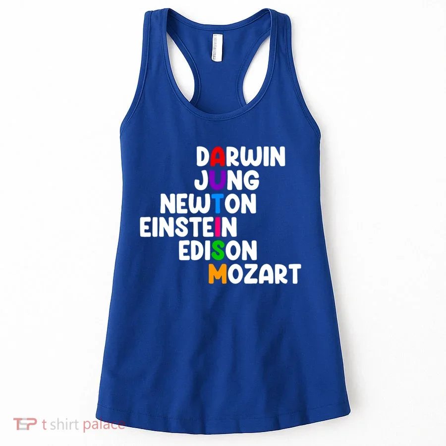 Autism Support Darwin Jung Newton Einstein Edison Mozart Women's Tank Top
